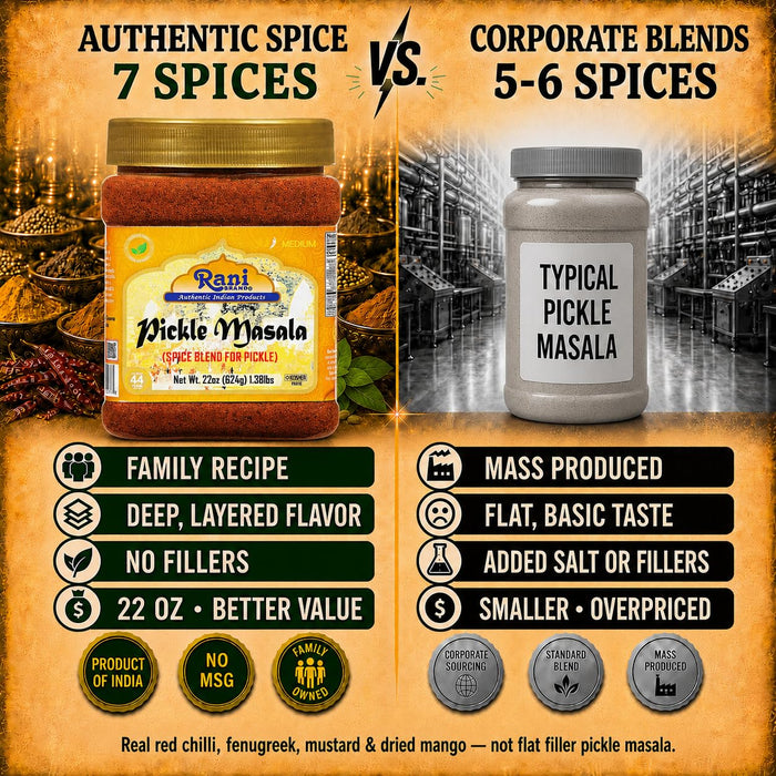 Rani Pickle (Achar) Masala Indian Spice Blend 22oz (1.375lbs) 624g PET Jar ~ Vegan | Gluten Friendly | NON-GMO | No colors | Kosher | Indian Origin