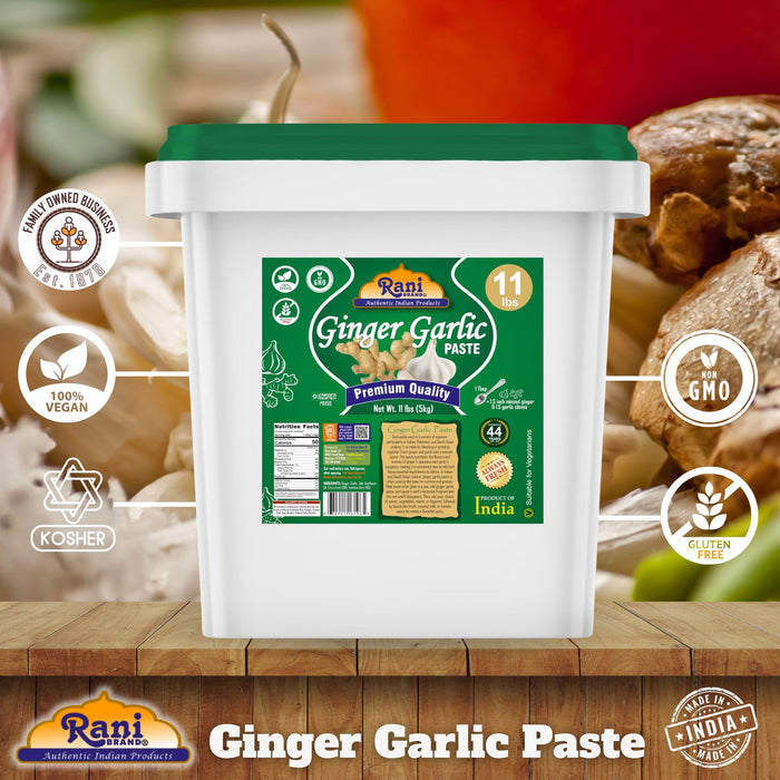 Rani Ginger Garlic Cooking Paste 176oz (11lbs) 5kg Bulk ~ Vegan | Gluten Free | NON-GMO | Kosher | No Colors | Indian Origin