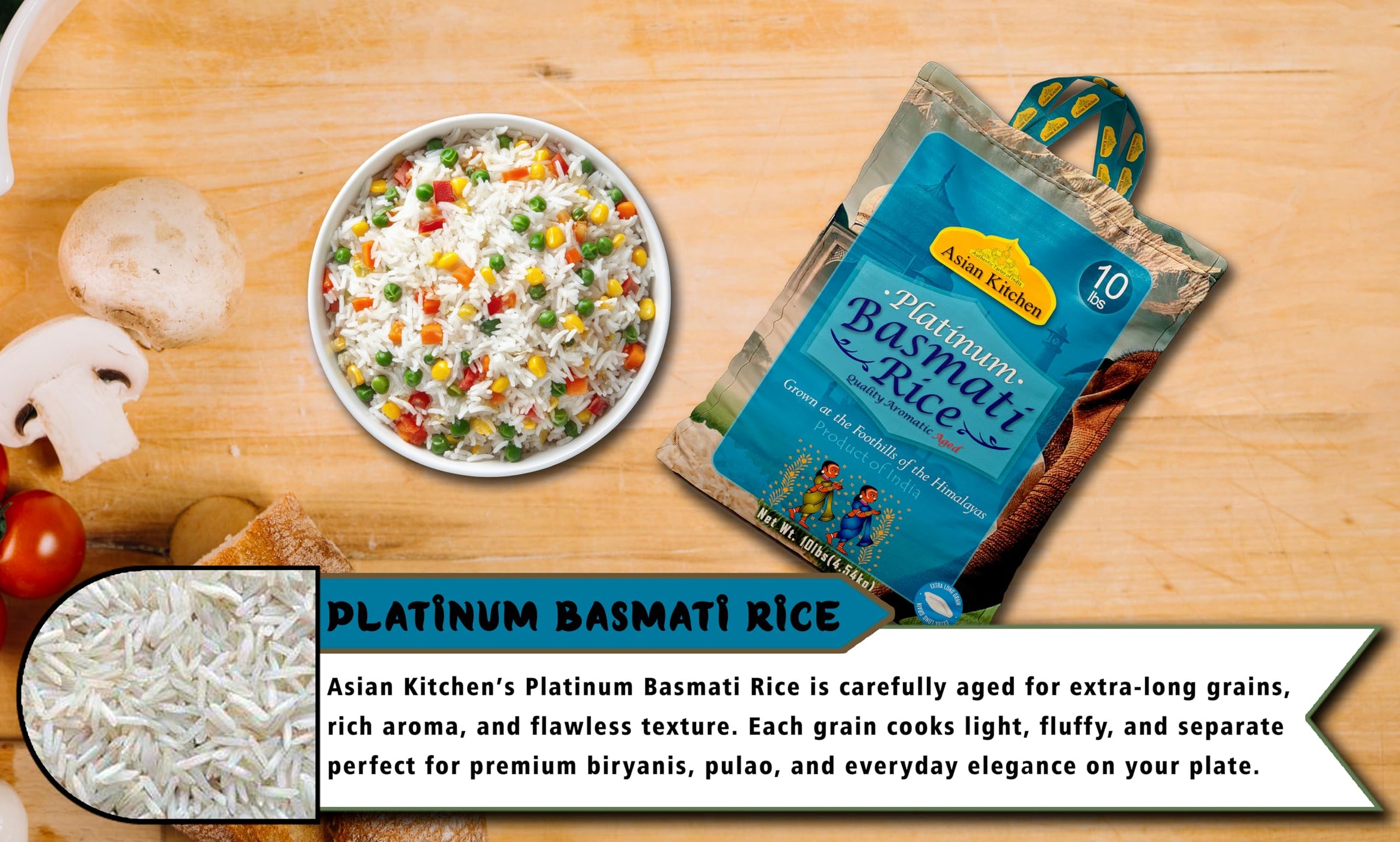Asian Kitchen Platinum Basmati Rice Aged 24 months {4 Sizes Available ...
