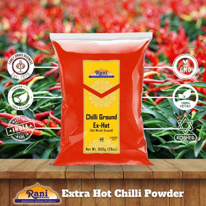 Rani Extra Hot Chilli Powder Indian Spice 28oz (800g) ~ All Natural | Salt-Free | Vegan | No Colors | Gluten Friendly | NON-GMO | Kosher