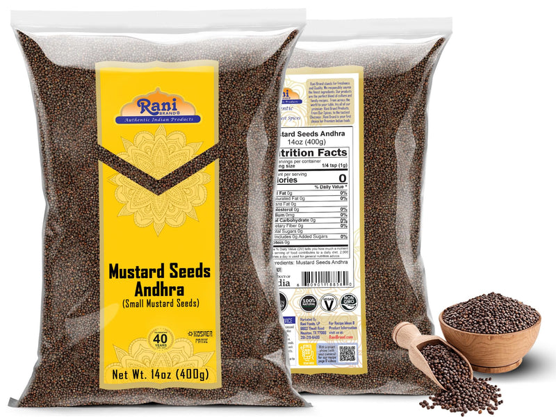Rani Andra Mustard Seeds (Rai) Whole Spice (Rai Sarson) 14oz (400g) ~ All Natural | Gluten Friendly | NON-GMO | Kosher | Vegan | Indian Origin