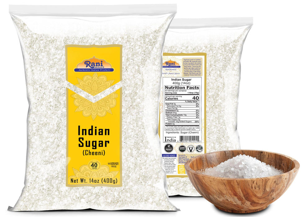 Rani Indian Sugar Khand (Khandsari) 14oz (400g) ~ All Natural | Gluten Friendly | No Colors | Vegan | Kosher | Indian Origin