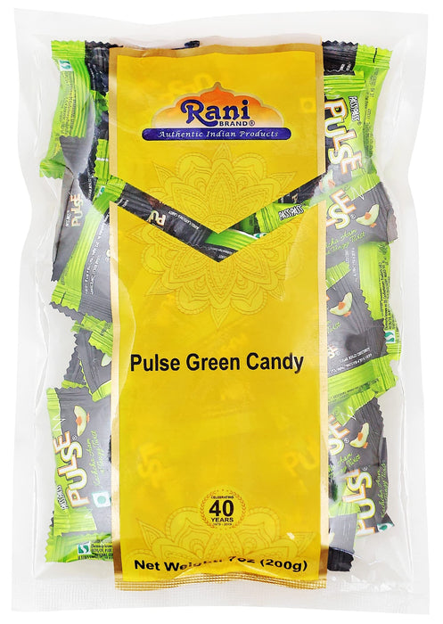 Rani Pulse Green Candy 7oz (200g) Individually Wrapped ~ Indian Tasty Treats | Vegan | Gluten Friendly | NON-GMO | Indian Origin