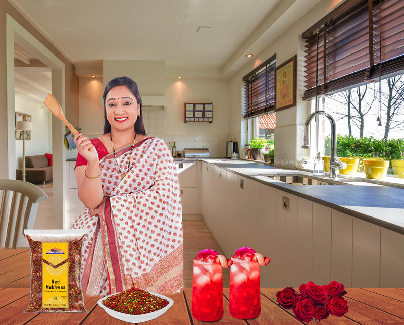 Rani Red Mukhwas (Special Digestive Treat) 3.5oz (100g) ~ Vegan | Kosher | Indian Candy Mouth Freshener