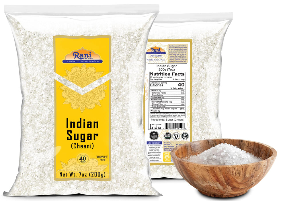 Rani Indian Sugar Khand (Khandsari) 7oz (200g) ~ All Natural | Gluten Friendly | Vegan | NON-GMO | Kosher | Indian Origin