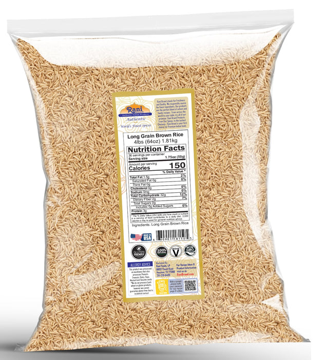 Rani Organic Long Grain White Rice 64oz (4lbs) 1.81kg Bulk  ~ All Natural | Gluten Friendly | Vegan | Non-GMO | Kosher | Product of USA | USDA Certified Organic