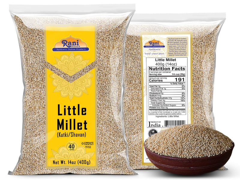 Rani Little Millet (Panicum Sumatrense) Whole Ancient Grain Seeds 14oz (400g) ~ All Natural | Gluten Friendly | NON-GMO | Kosher | Vegan | Indian Origin