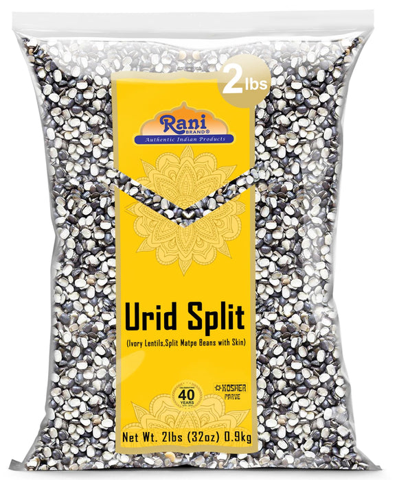 Rani Urid/Urad SPLIT Dal (Split Matpe Beans with Skin) Indian Lentils 32oz (2lbs) 908g ~ All Natural | Gluten Friendly | NON-GMO | Kosher | Vegan | Indian Origin