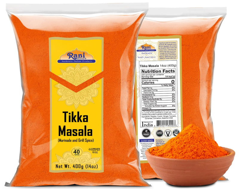 Rani Tikka Masala Indian 7-Spice Blend 14oz (400g) ~ All Natural, Salt-Free | Vegan | No Colors | Gluten Friendly | NON-GMO | Kosher