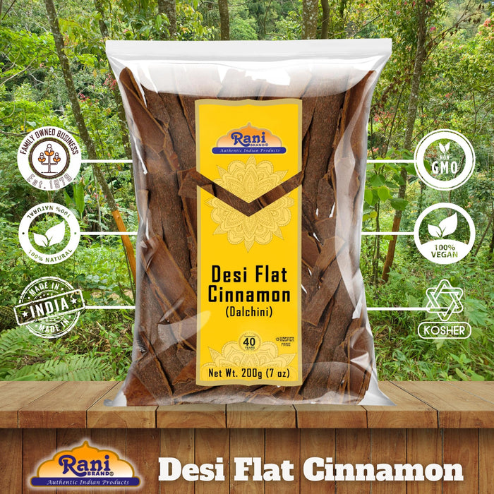 Rani Desi (Dalchini) Flat Cinnamon 7oz (200g) ~ All Natural | Vegan | Gluten Friendly | NON-GMO | Kosher | Indian Origin