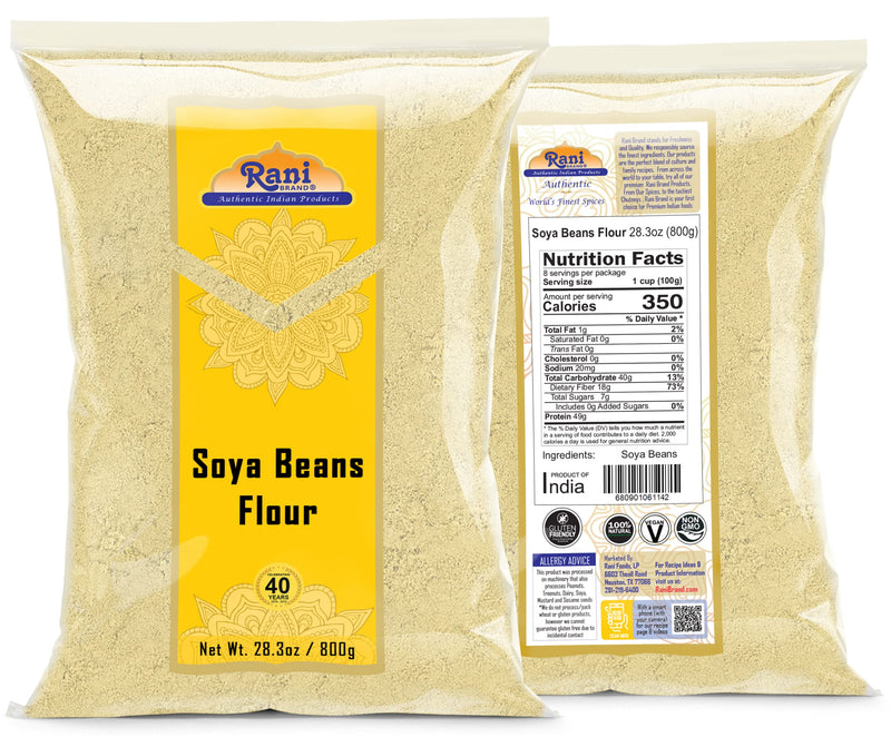 Rani Soya Beans Flour (Soy flour) 28oz (800g) ~ All Natural | Vegan | Gluten Friendly | NON-GMO | Kosher | Indian Origin
