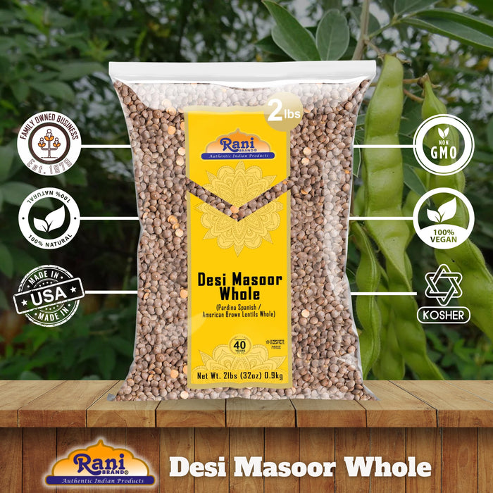 Rani Desi Masoor (Masur) Whole 32oz (2lbs) 907g (aka. Pardina Spanish) ~ All Natural | Vegan | Kosher | Gluten Friendly | Product of USA