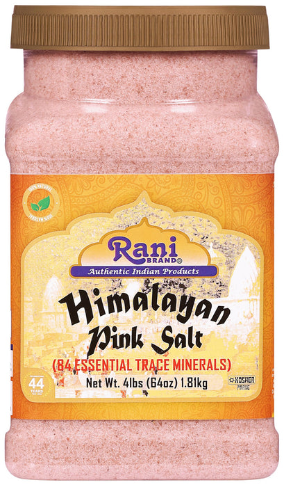 Rani Himalayan Pink Salt Powder (84 Essential Trace Minerals) 64oz (4lbs) 1.81kg PET Jar ~ All Natural | Vegan | Gluten Friendly | NON-GMO | Kosher | Indian Origin