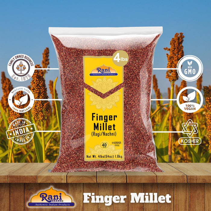 Rani Ragi Finger Millet (Eleusine Coracana) Whole Ancient Grain Seeds 64oz (4lbs) 1.81kg Bulk ~ All Natural | Gluten Friendly | NON-GMO | Kosher | Vegan | Indian Origin