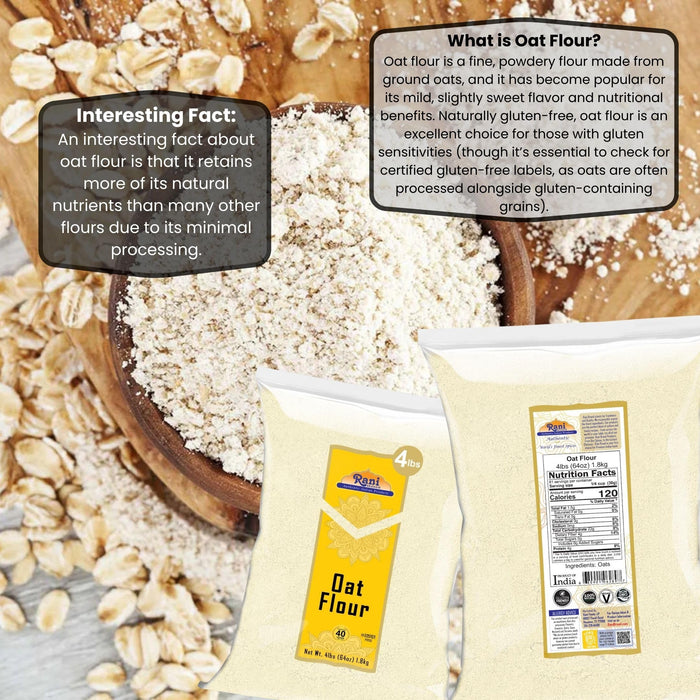 Rani Oat Flour 64oz (4lbs) 1.81kg ~ All Natural | Gluten Friendly | NON-GMO | Kosher | Vegan | Indian Origin