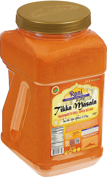 Rani Tikka Masala Indian 7-Spice Blend 80oz (5lbs) 2.27kg Bulk PET Jar ~ All Natural | Salt-Free | Vegan | No Colors | Gluten Friendly | NON-GMO | Kosher | Indian Origin