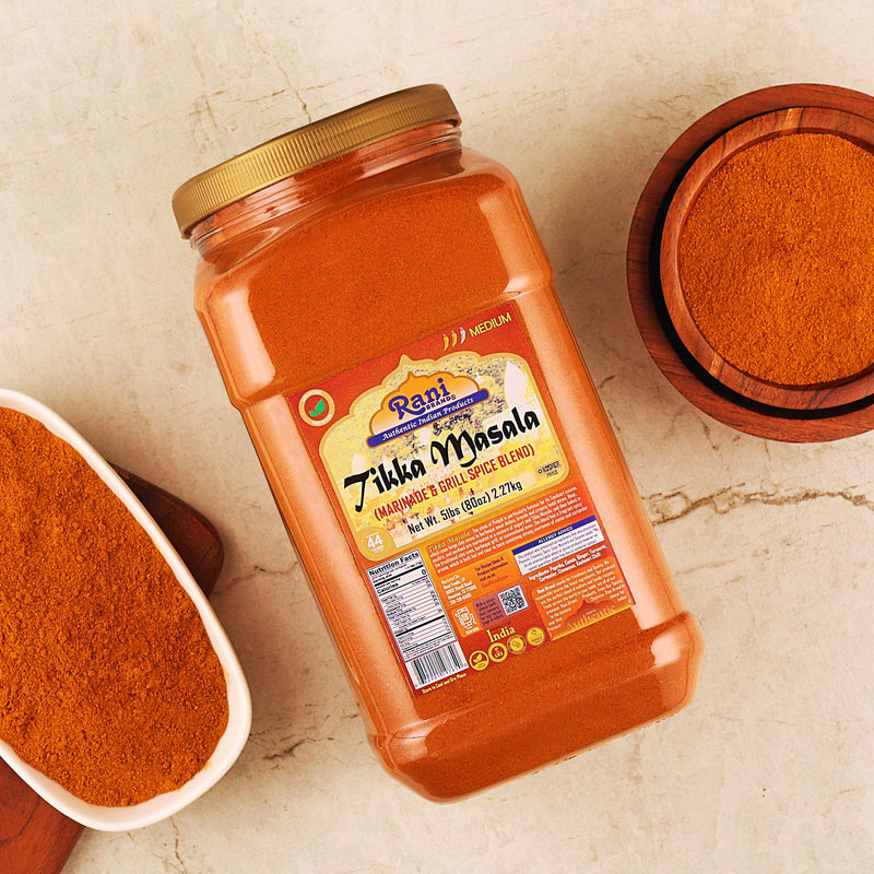 Rani Tikka Masala Indian 7-Spice Blend 80oz (5lbs) 2.27kg Bulk PET Jar ~ All Natural | Salt-Free | Vegan | No Colors | Gluten Friendly | NON-GMO | Kosher | Indian Origin
