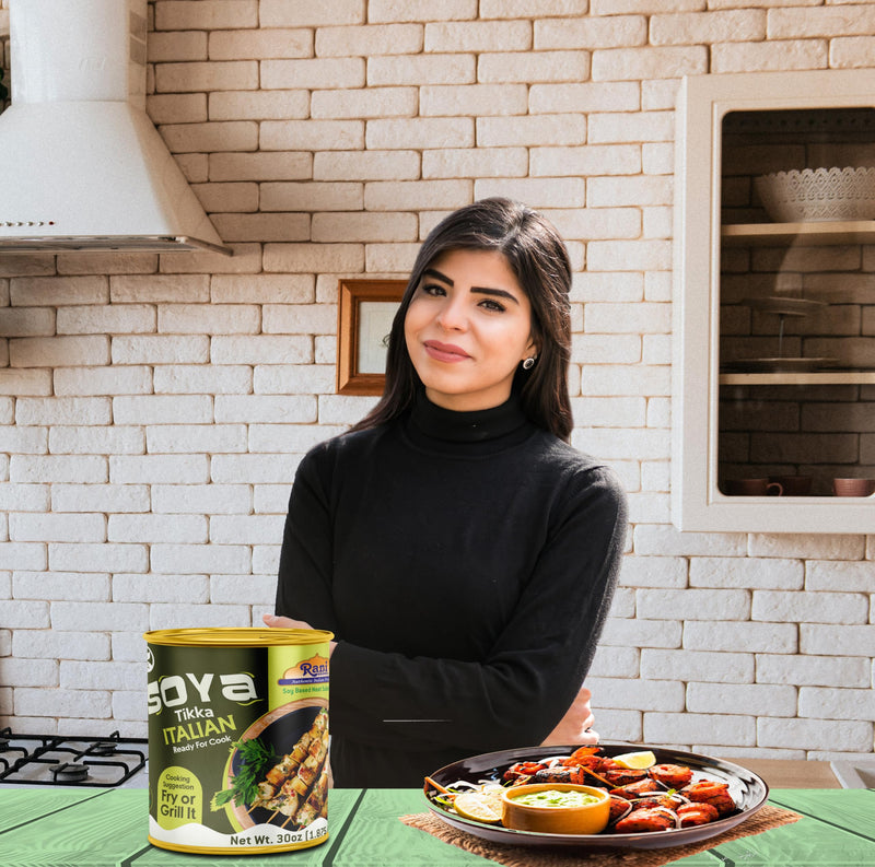 Rani Soya Tikka Italian 30oz (1.875lbs) 850g, Pack of 6, Ready for Cook ~ Easy Open Lid | All Natural | Vegan | No Colors | NON-GMO | Kosher | Indian Origin | Soy Based Meat Substitute