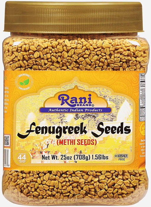 Rani Fenugreek (Methi) Seeds Whole 25oz (1.56lbs) 708g PET Jar, Trigonella foenum graecum ~ All Natural | Vegan | Gluten Friendly | Non-GMO | Kosher