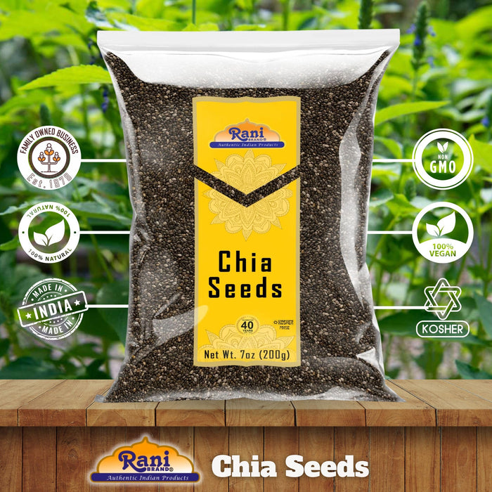 Rani Chia Seeds 7oz (200g) ~ All Natural | Vegan | Gluten Friendly | NON-GMO | Kosher | Indian Origin…