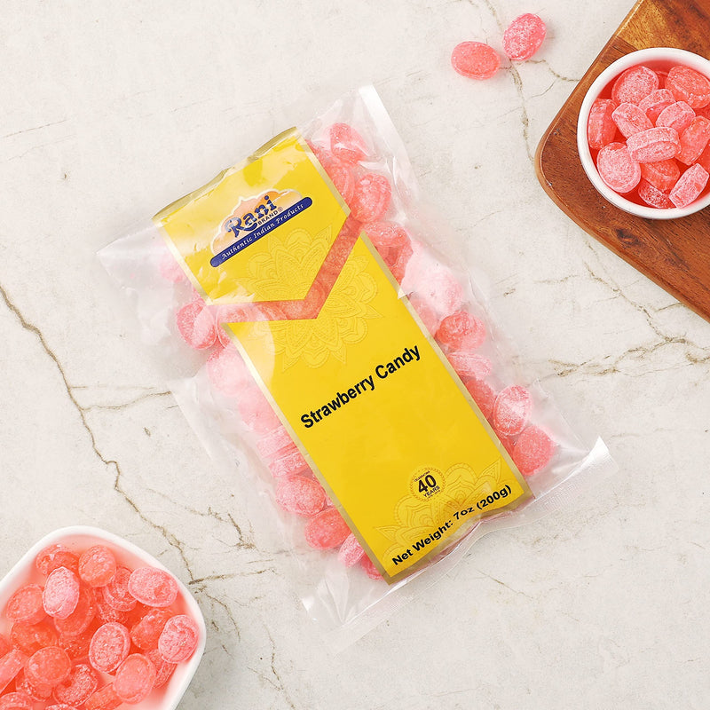 Rani Strawberry Candy 7oz (200g) ~ Indian Tasty Treats | Vegan | Gluten Friendly | NON-GMO | Indian Origin