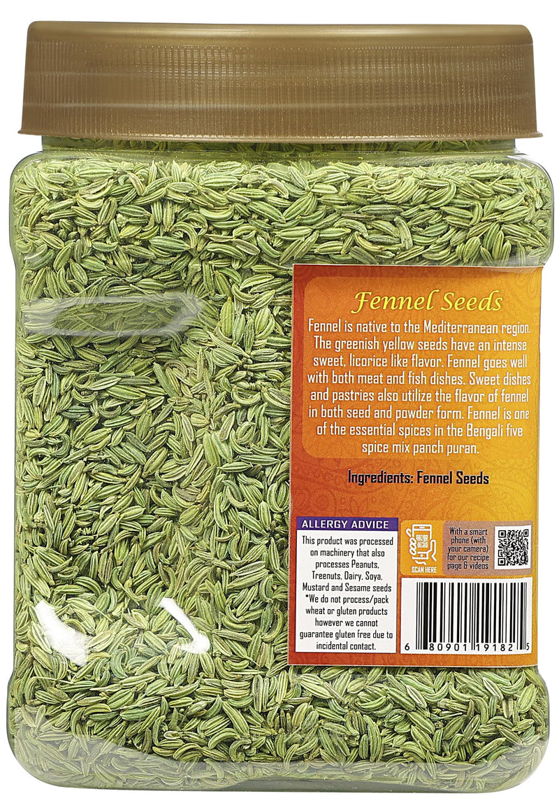 Rani Fennel Seeds (Saunf Sabut) Whole Spice 16oz (1lb) 454g PET Jar ~ All Natural | Gluten Friendly | NON-GMO | Vegan | Kosher | Indian Origin