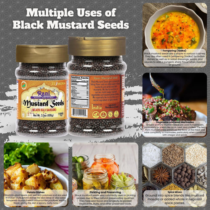 Rani Black Mustard Seeds Whole {10 Sizes Available}