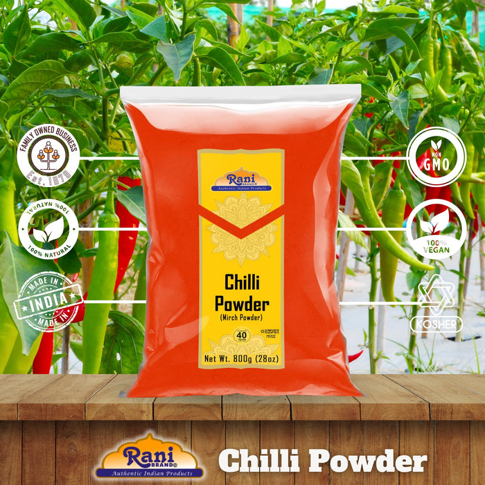 Rani Chilli Powder (Mirchi) Ground Indian Spice 28oz (800g) ~ All Natural, Salt-Free | Vegan | No Colors | Gluten Friendly | NON-GMO | Kosher | Indian Origin