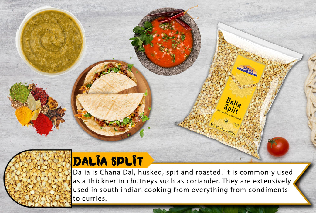 Rani Daliya Split (Roasted Split Chickpeas Dalia) 400g (14oz) ~ All Natural | Vegan | Kosher | Indian Origin