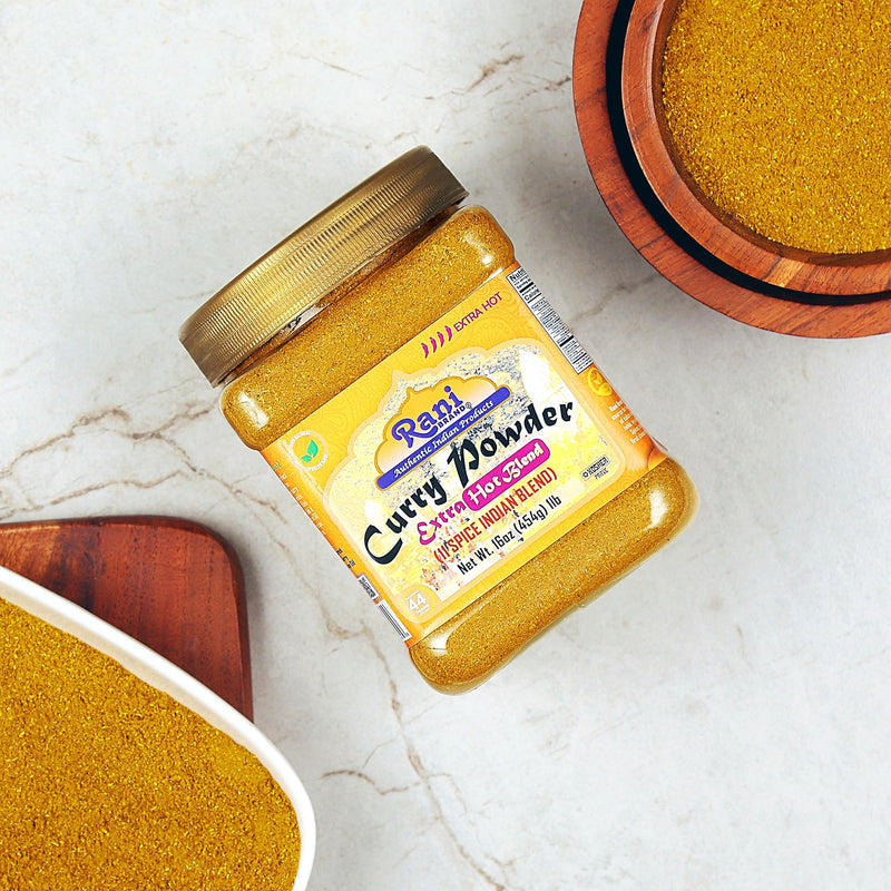 Rani Curry Powder EXTRA HOT Natural 11-Spice Blend 16oz (1lbs) 454g PET Jar ~ Salt Free | Vegan | Gluten Friendly | NON-GMO | Kosher | Indian Origin