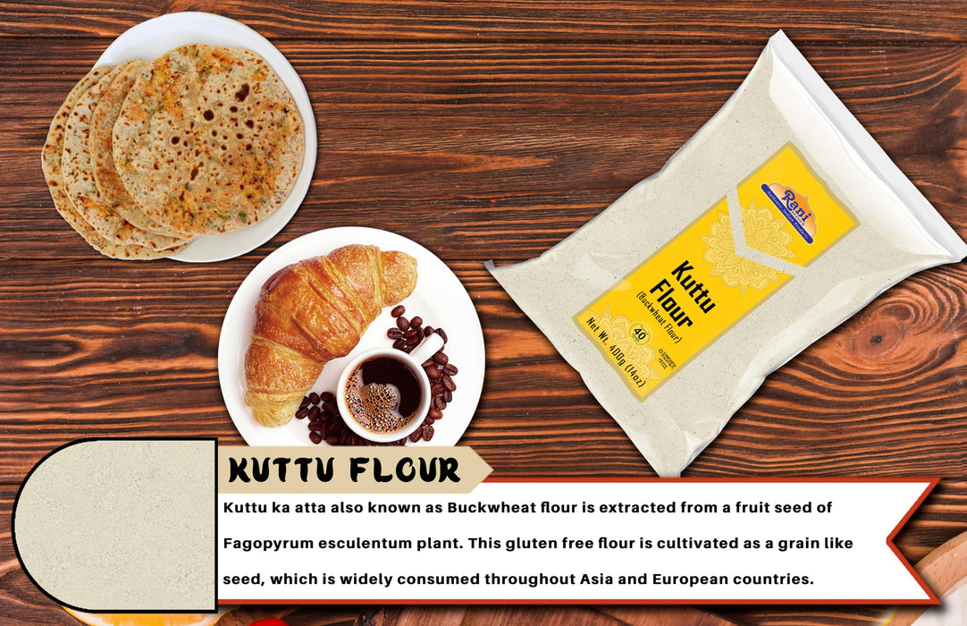 Rani Kuttu (Buckwheat) Flour 14oz (400g) ~ All Natural | Gluten Friendly | NON-GMO | Kosher | Vegan | Indian Origin