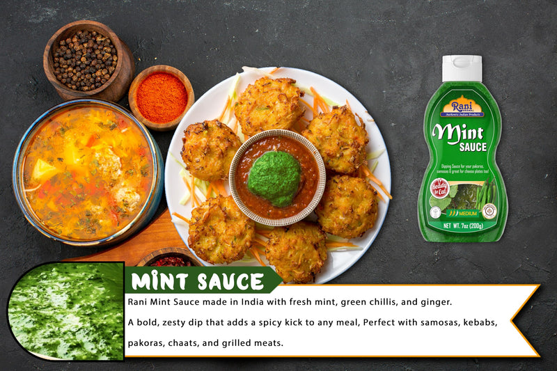 Rani Mint Sauce (Savory Dipping Sauce) 7oz (200g) Glass Jar, Ready to eat, Vegan ~ Gluten Free | NON-GMO | Indian Origin