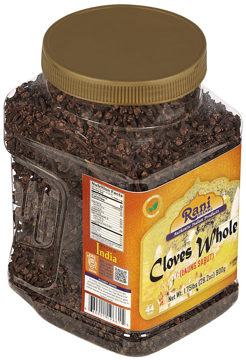Rani Cloves Whole (Laung) 28oz (800g) Great for Food, Tea, Pomander Balls and Potpourri, Hand Selected, Spice, PET Jar ~ All Natural | NON-GMO | Kosher | Vegan