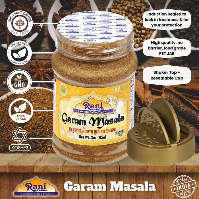 Rani Garam Masala Indian 11 Spice Blend 3oz (85g) Salt Free ~ All Natural | Vegan | Gluten Friendly | NON-GMO | No Colors | Kosher | Indian Origin