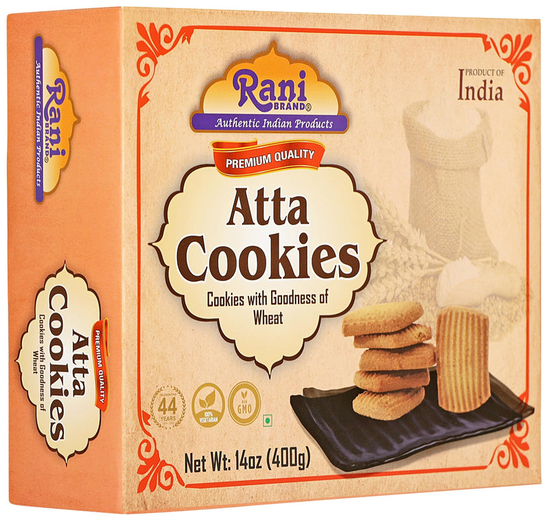 Rani Atta Cookies (Cookies with the Goodness of Wheat) 14oz (400g) Premium Quality Indian Cookies ~ All Natural | Vegan | Non-GMO | Indian Origin