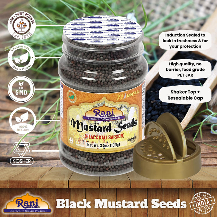 Rani Black Mustard Seeds Whole {10 Sizes Available}