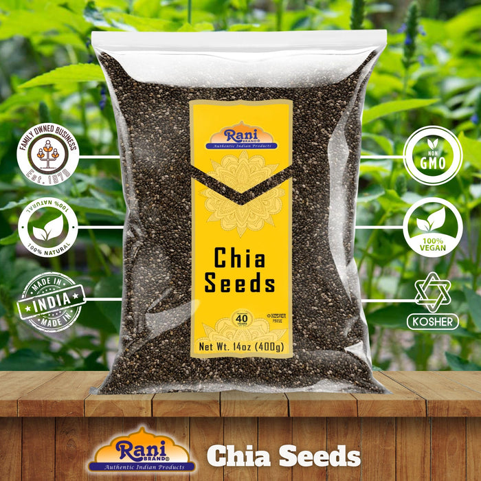 Rani Chia Seeds 14oz (400g) ~ All Natural | Vegan | Gluten Friendly | NON-GMO | Kosher | Indian Origin…