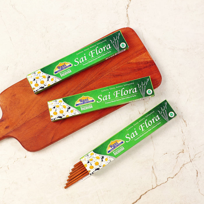 Flora Ana Rani Rani Sai Flora Incense (Premium Masala Incense Made of Natural Herbs ...