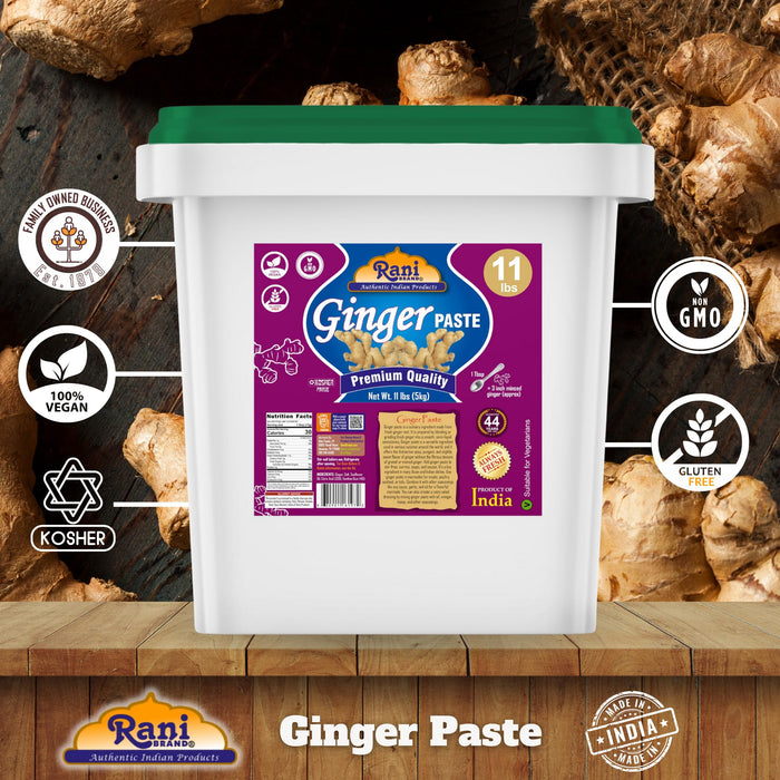 Rani Ginger Cooking Paste 176oz (11lbs) 5kg Bulk ~ Vegan | Gluten Free | NON-GMO | Kosher | No Colors | Indian Origin