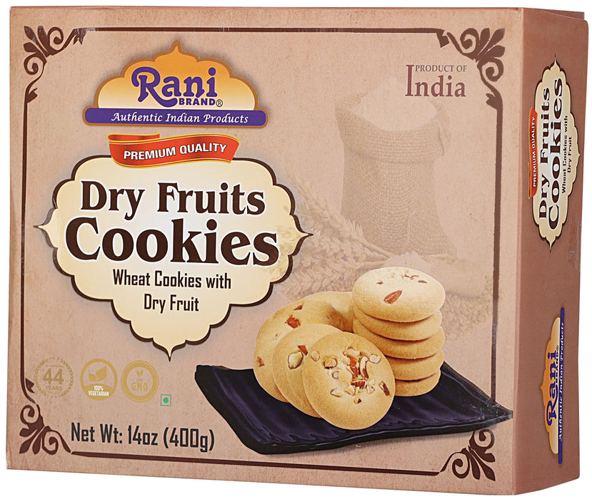 Rani Dry Fruits Cookies (Wheat Cookies with Dry Fruits) 14oz (400g) Premium Quality Indian Cookies ~ All Natural | Vegan | Non-GMO | Indian Origin