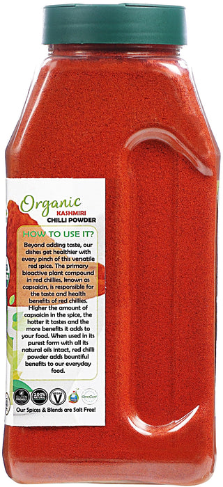 Rani Organic Kashmiri Chilli Powder (Deggi Mirch, Low Heat) 16oz (1lb) 454g PET Jar ~ All Natural | Vegan | Gluten Friendly | NON-GMO | Indian Origin | USDA Certified Organic