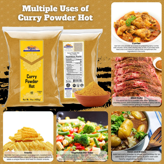 Rani Curry Powder Hot (11-Spice Authentic Indian Blend) 14oz (400g