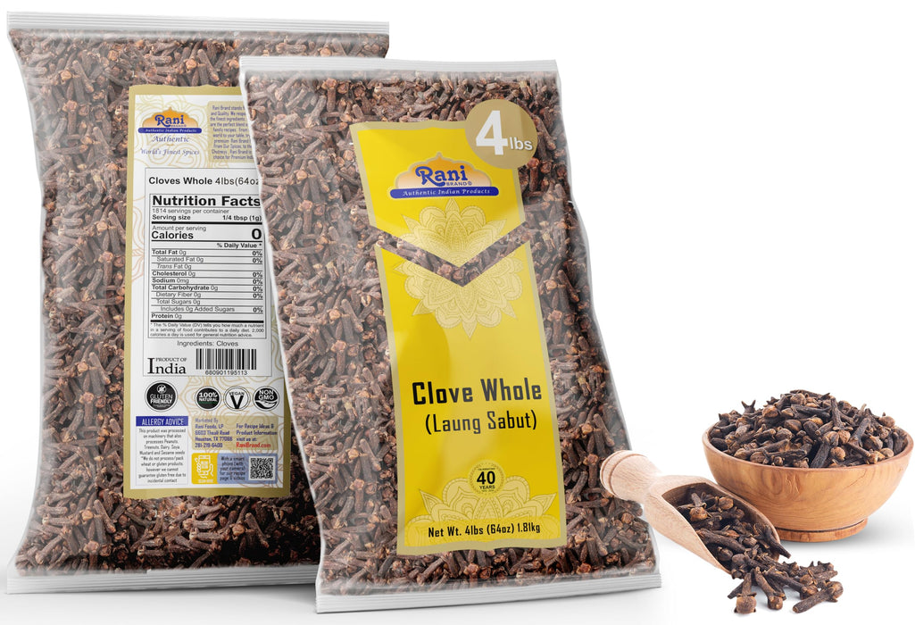 Rani Cloves Whole (Laung) 64oz (4lbs) 1.81kg Great for Food, Tea, Pomander Balls and Potpourri, Hand Selected, Spice, Bulk ~ All Natural | NON-GMO | Vegan | Gluten Friendly | Indian Origin