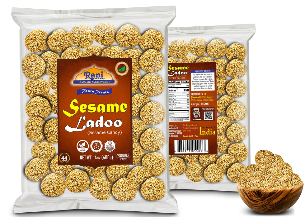 Rani Sesame Ladoo (Round Sesame Brittle Candy) 14oz (400g) ~ All Natural | Vegan | Kosher | No colors | Gluten Friendly | Indian Origin (Copy)