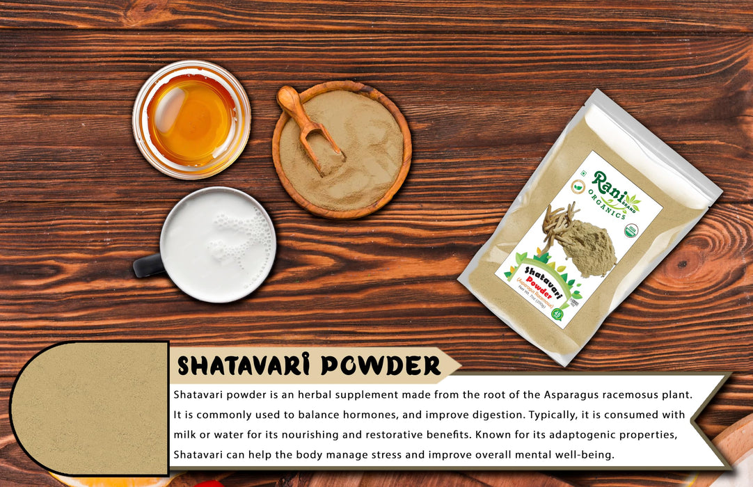 Rani Organic Shatavari Powder (Asparagus Racemosus) 7oz (200g) ~ All Natural | No Color | Gluten Friendly | Vegan | NON-GMO | Kosher | No Salt or fillers | Indian Origin | USDA Organic Certified