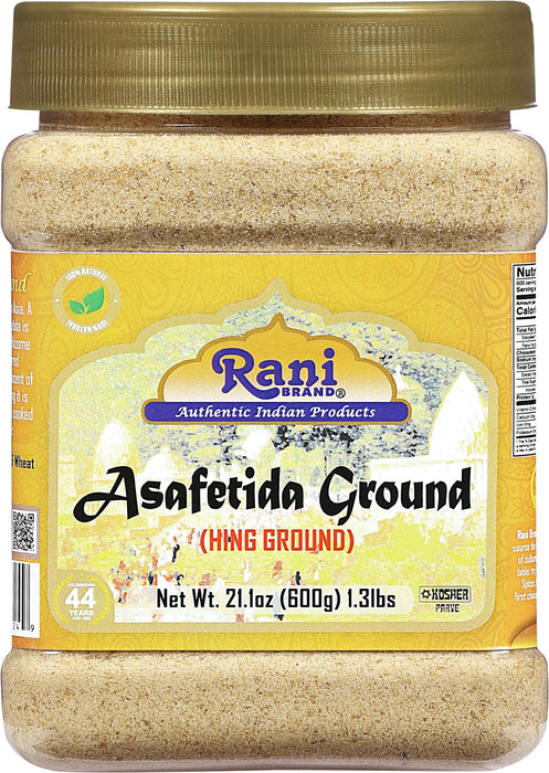 Rani Asafetida (Hing) Ground 21oz (600g) 1.3lbs PET Jar, Pack of 6 ~ All Natural | Salt Free | Vegan | Non-GMO | Asafoetida Indian Spice | Best for Onion Garlic Substitute