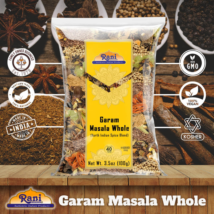 Rani Garam Masala Indian 11-Whole Spices Blend 3.5oz (100g) ~ All Natural, Salt-Free | Vegan | No Colors | Gluten Friendly | NON-GMO | Kosher | Indian Origin