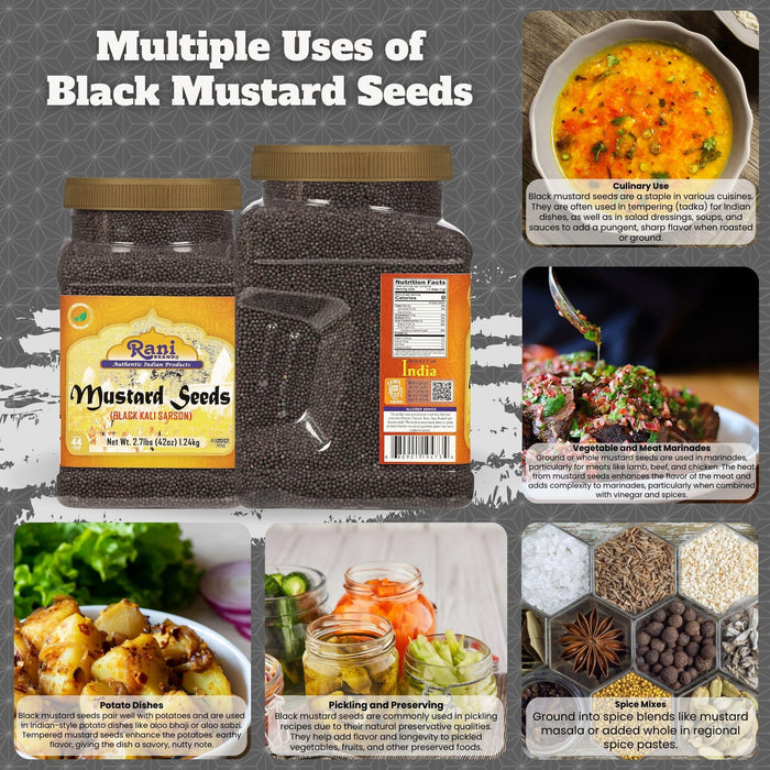 Rani Black Mustard Seeds Whole {10 Sizes Available}