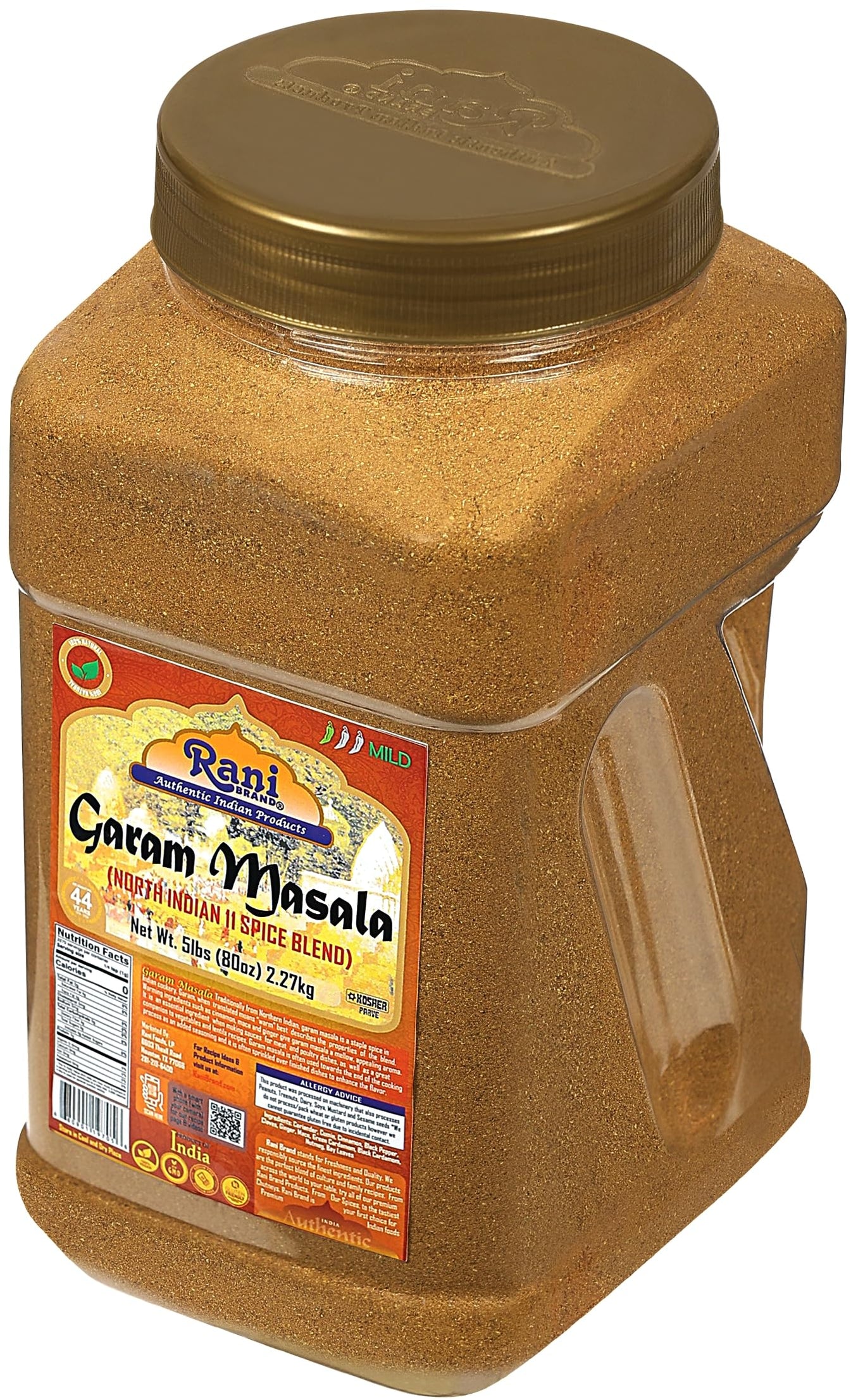 Rani Garam Masala Indian 11Spice Blend 80oz (5lbs) 2.27kg PET Jar A — Rani Brand Factory Store