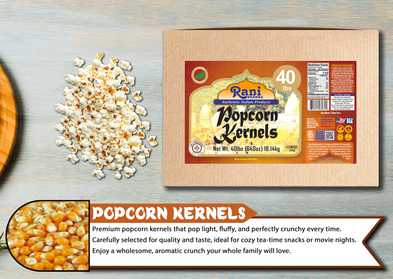 Popcorn Kernels 40lbs (640oz) 18.14kg - Rani Brand Authentic Indian Products